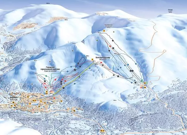 Kirovsk: Resort ya Ski katika Hibin.